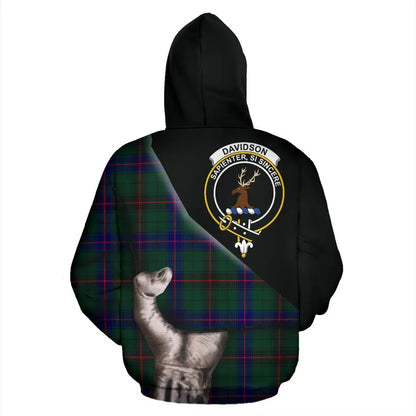 Printivon Davidson Modern Tartan Clan Crest Hoodie Patronage