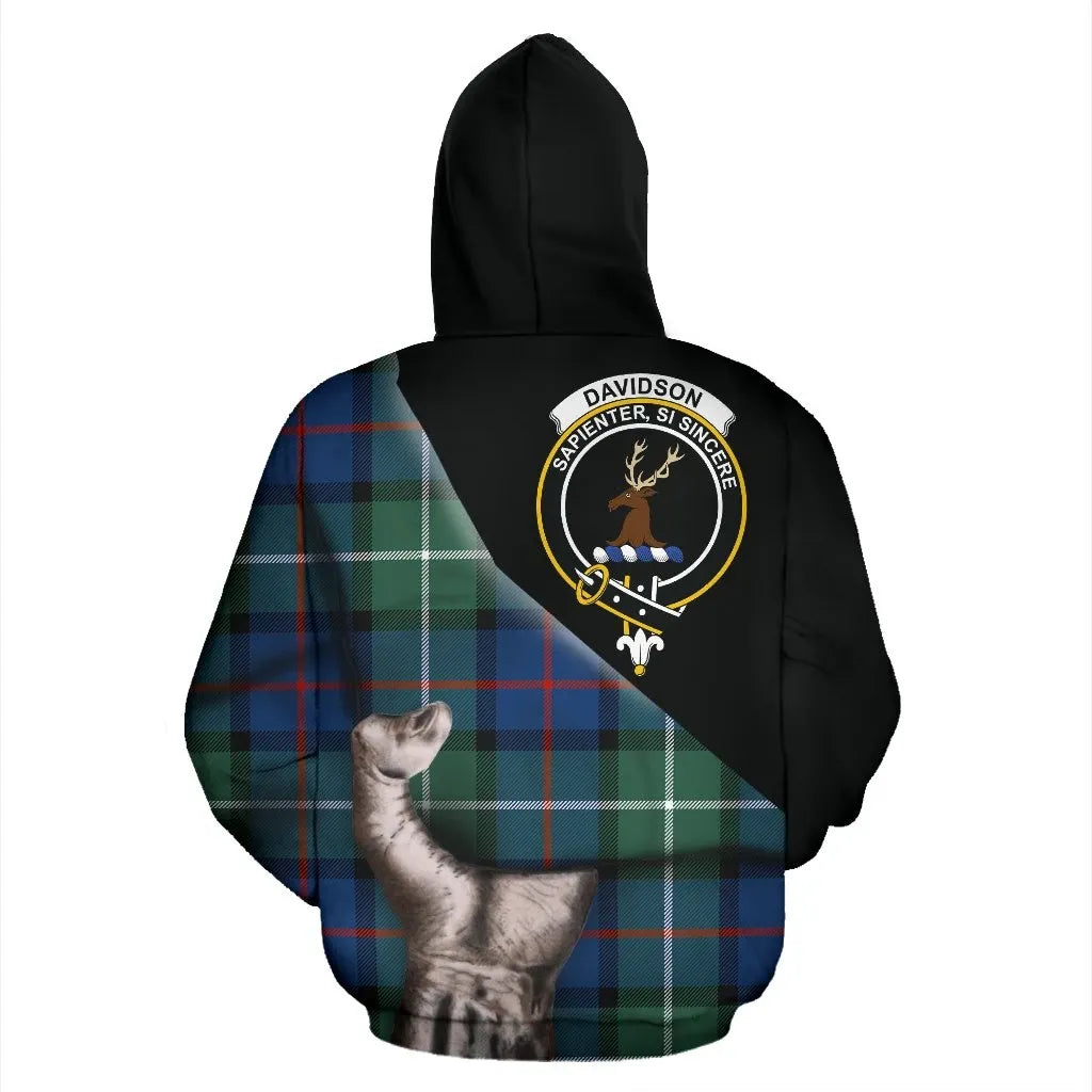 Printivon Davidson Of Tulloch Tartan Clan Crest Hoodie Patronage