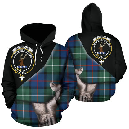 Printivon Davidson Of Tulloch Tartan Clan Crest Hoodie Patronage