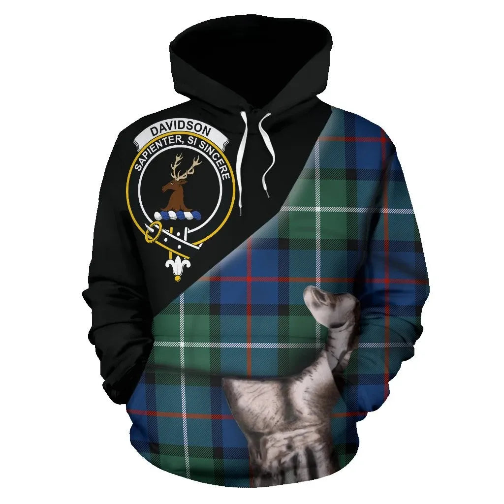 Printivon Davidson Of Tulloch Tartan Clan Crest Hoodie Patronage