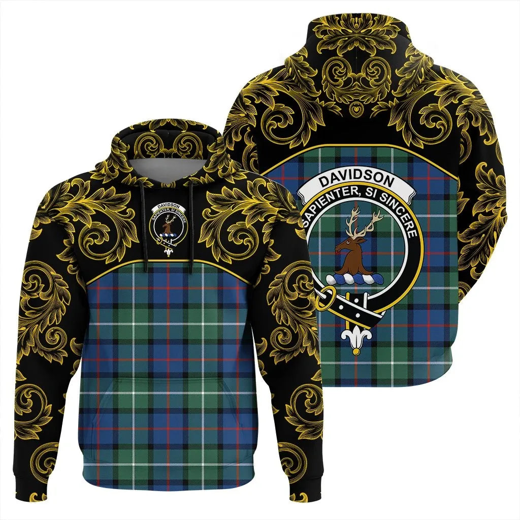 Printivon Davidson Of Tulloch Tartan Clan Crest Hoodie Empire I
