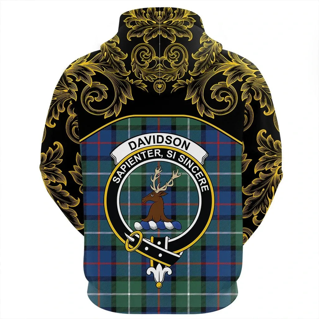 Printivon Davidson Of Tulloch Tartan Clan Crest Hoodie Empire I