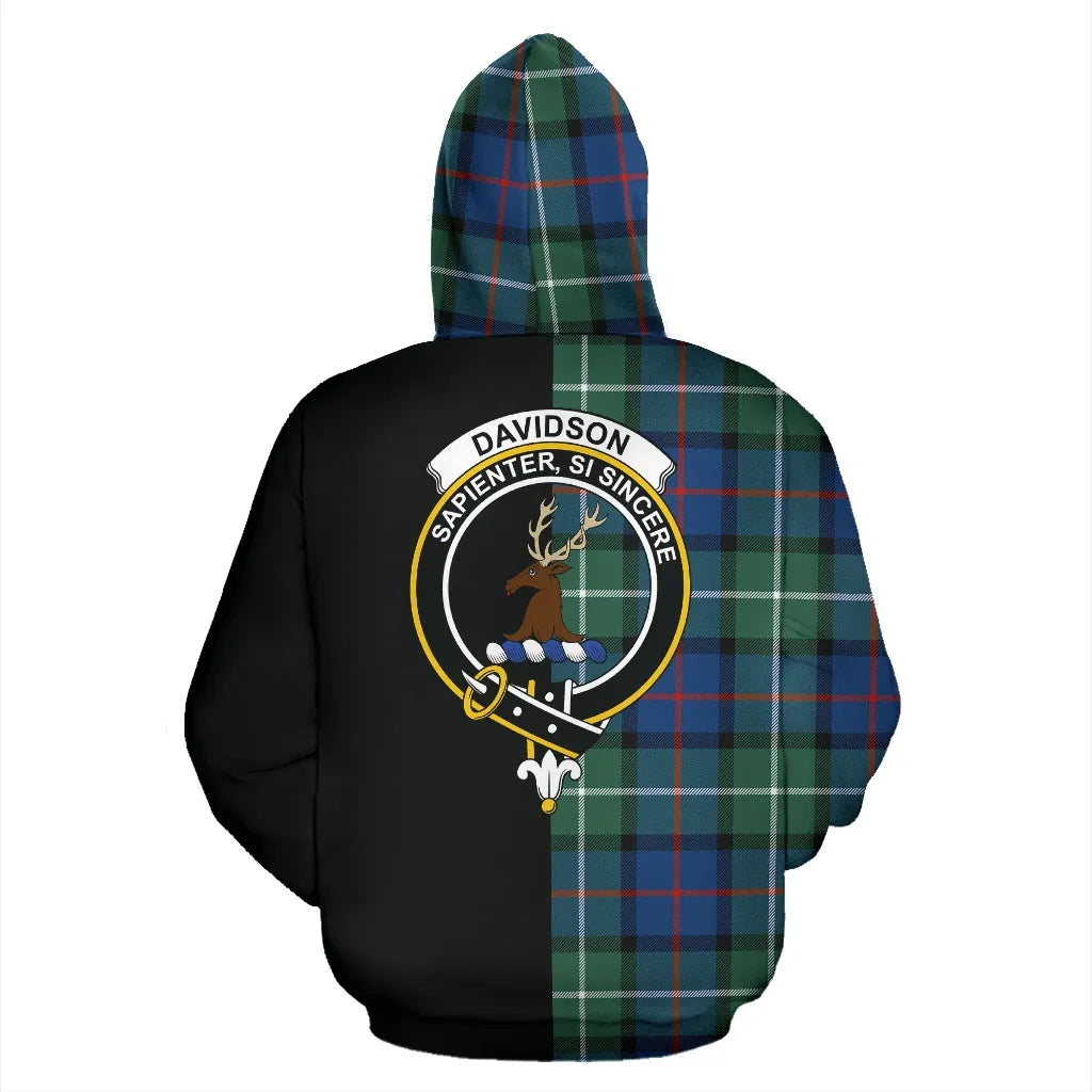Printivon Davidson Of Tulloch Tartan Hoodie Half Of Me
