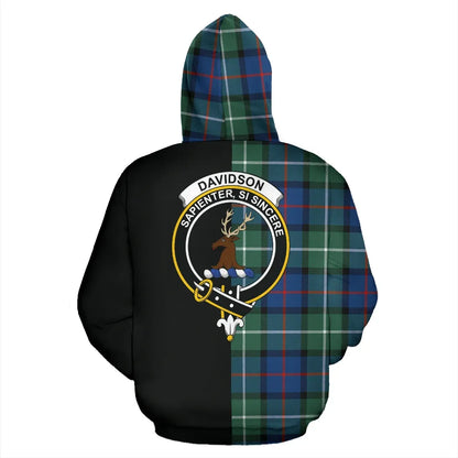 Printivon Davidson Of Tulloch Tartan Hoodie Half Of Me