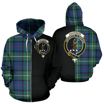 Printivon Davidson Of Tulloch Tartan Hoodie Half Of Me