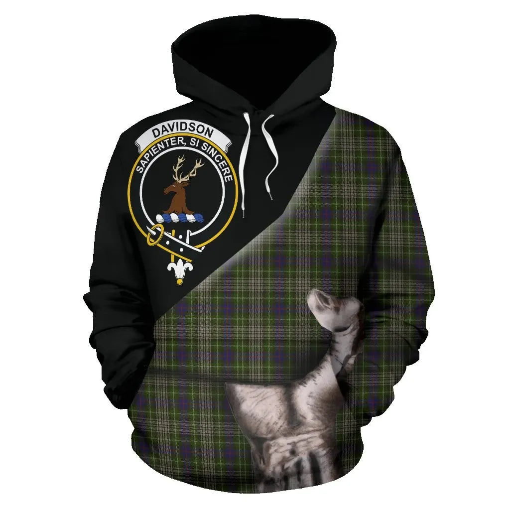 Printivon Davidson Tulloch Dress Tartan Clan Crest Hoodie Patronage