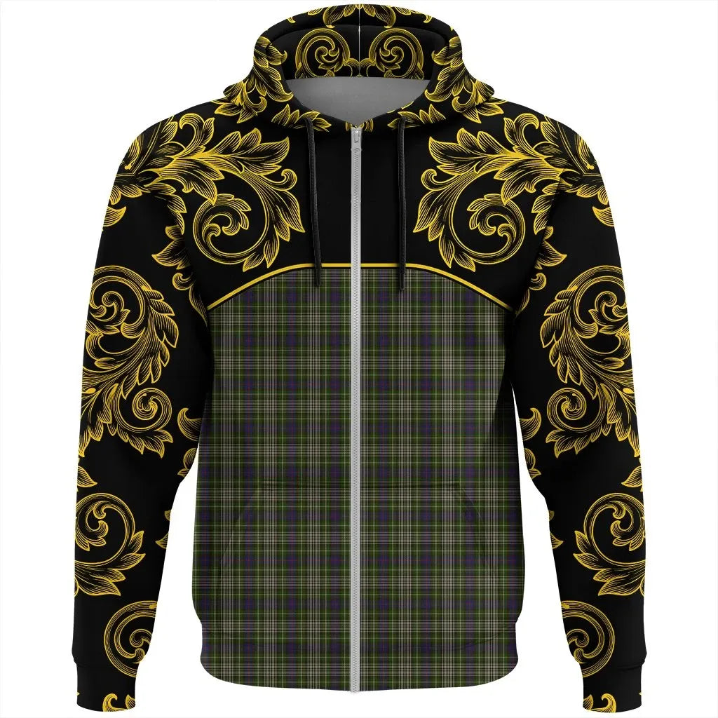 Printivon Davidson Tulloch Dress Tartan Clan Crest Zip Hoodie Empire I
