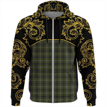Printivon Davidson Tulloch Dress Tartan Clan Crest Zip Hoodie Empire I