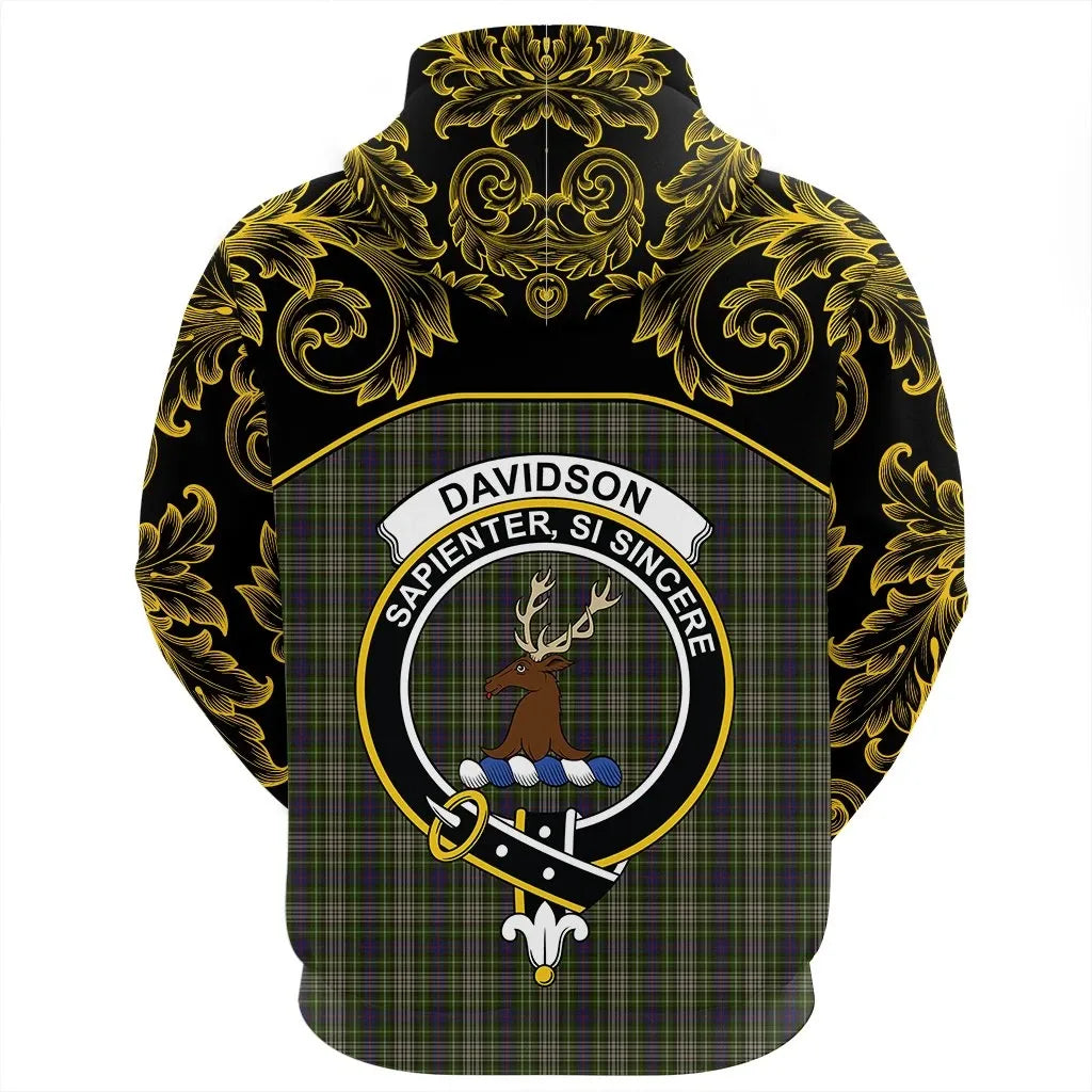 Printivon Davidson Tulloch Dress Tartan Clan Crest Zip Hoodie Empire I