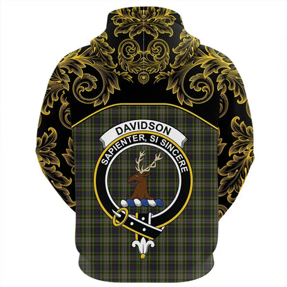 Printivon Davidson Tulloch Dress Tartan Clan Crest Zip Hoodie Empire I