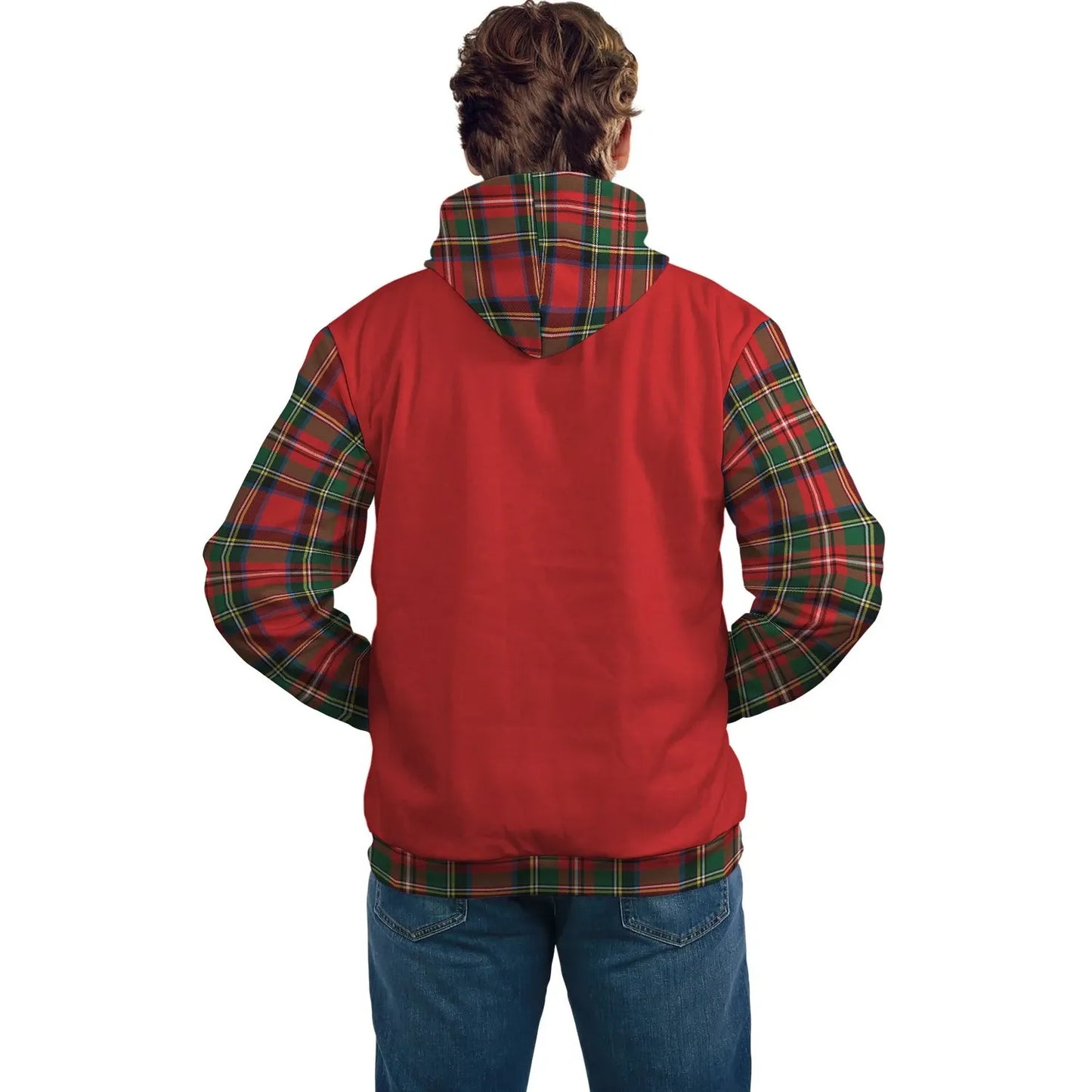 Printivon Dennistoun Clans Tartan All Over Hoodie Sleeve Color
