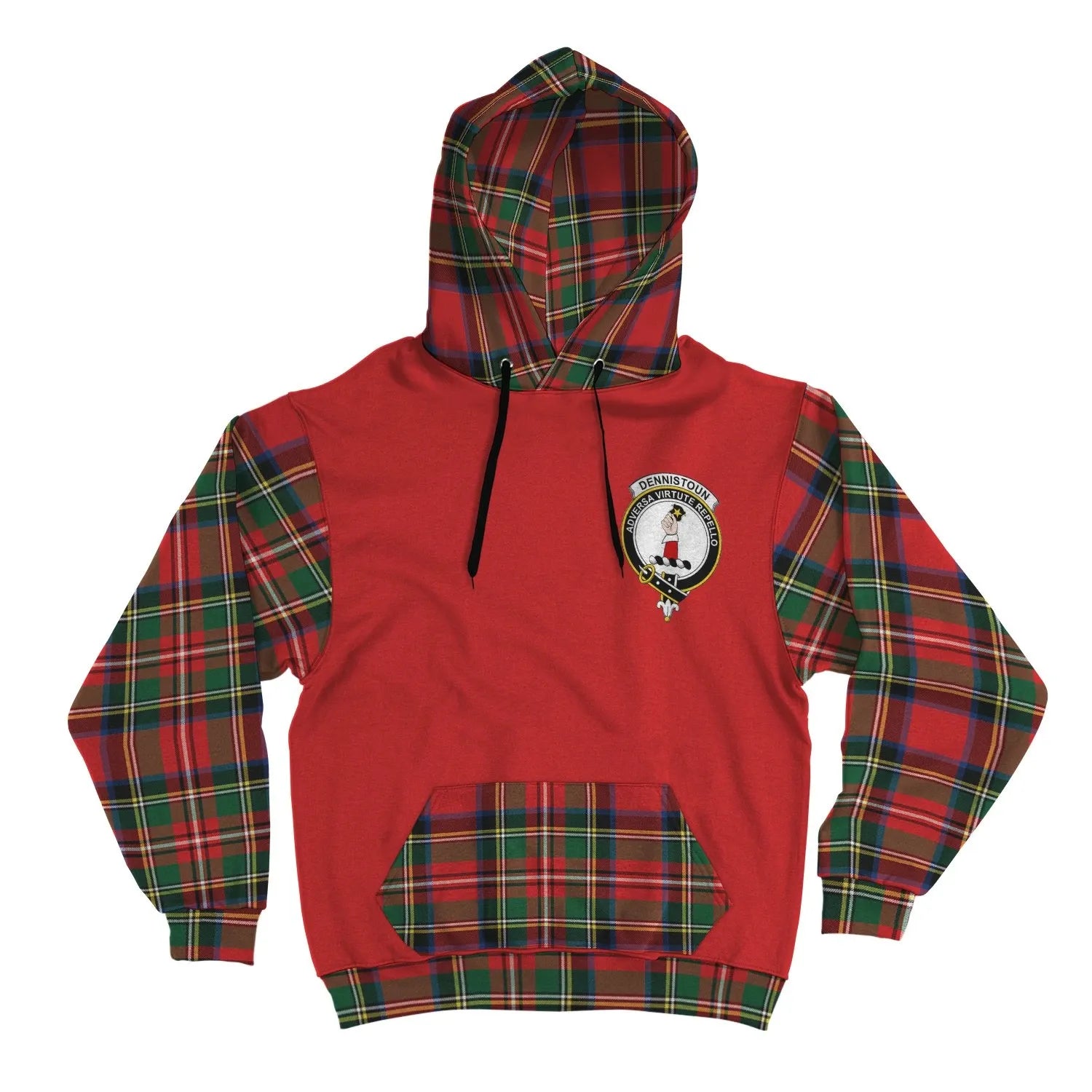Printivon Dennistoun Clans Tartan All Over Hoodie Sleeve Color