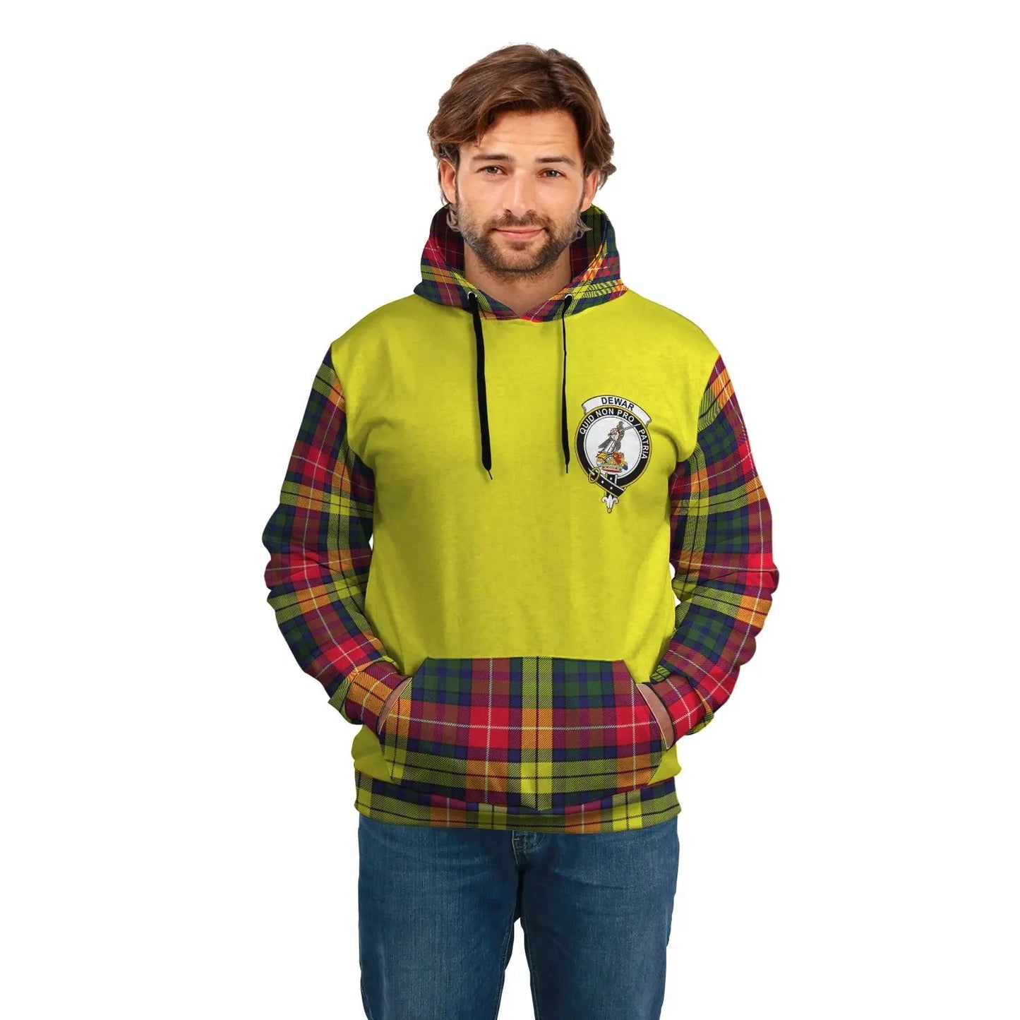 Printivon Dewar Clans Tartan All Over Hoodie Sleeve Color