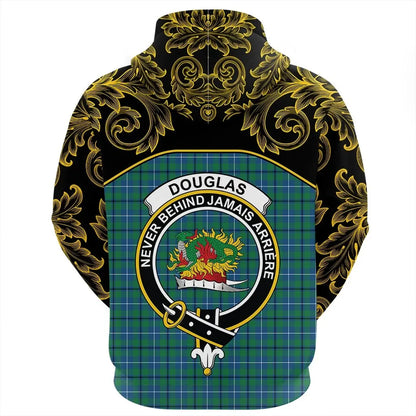 Printivon Douglas Ancient Tartan Clan Crest Zip Hoodie Empire I