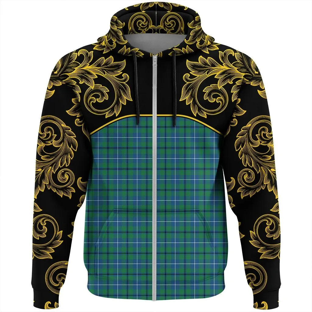 Printivon Douglas Ancient Tartan Clan Crest Zip Hoodie Empire I