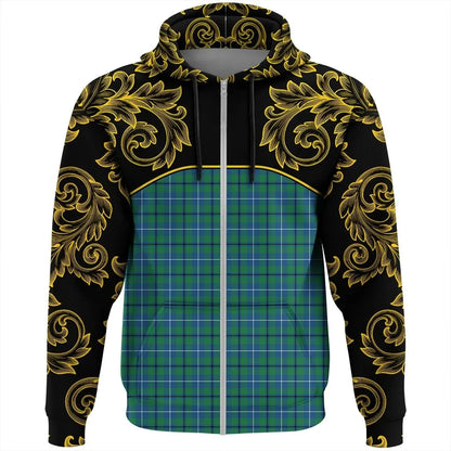 Printivon Douglas Ancient Tartan Clan Crest Zip Hoodie Empire I