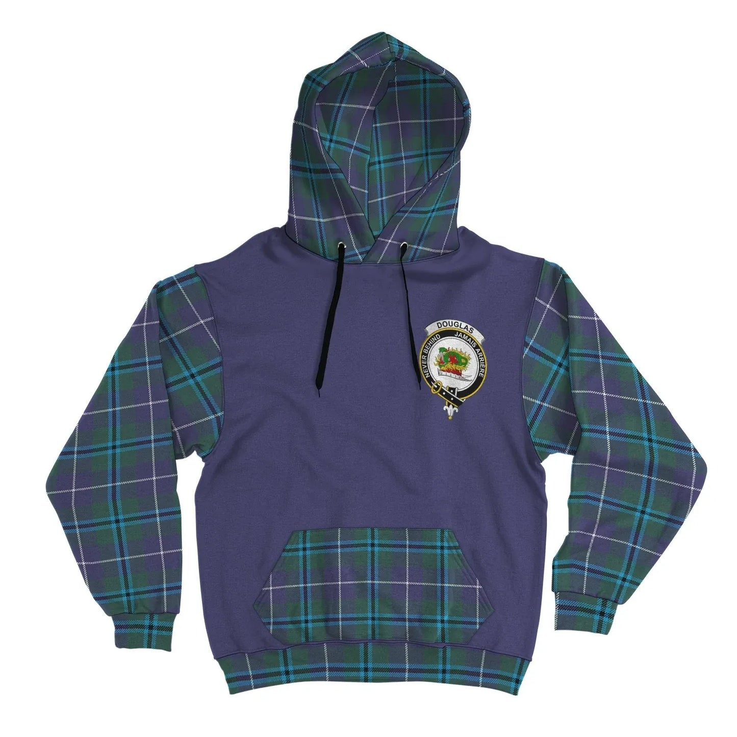 Printivon Douglas Clans Tartan All Over Hoodie Sleeve Color