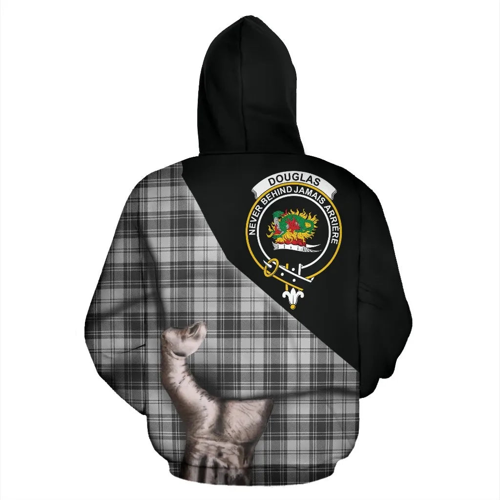 Printivon Douglas Grey Modern Tartan Clan Crest Hoodie Patronage