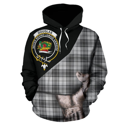 Printivon Douglas Grey Modern Tartan Clan Crest Hoodie Patronage