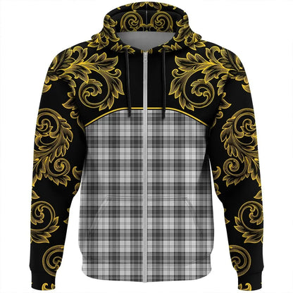 Printivon Douglas Grey Modern Tartan Clan Crest Zip Hoodie Empire I