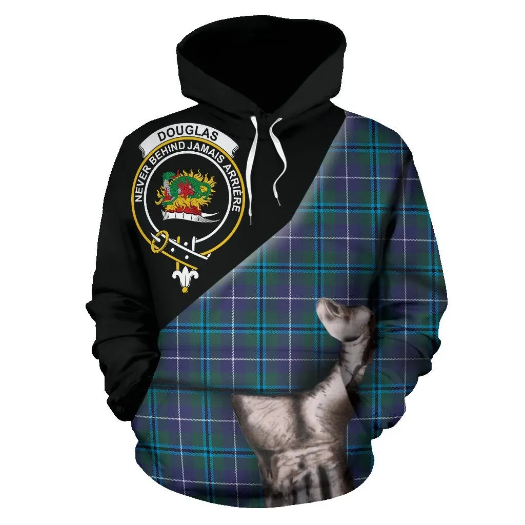 Printivon Douglas Modern Tartan Clan Crest Hoodie Patronage