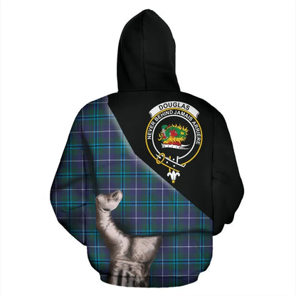 Printivon Douglas Modern Tartan Clan Crest Hoodie Patronage
