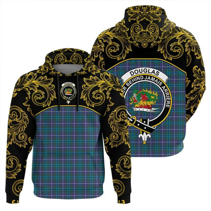 Printivon Douglas Modern Tartan Clan Crest Hoodie Empire I