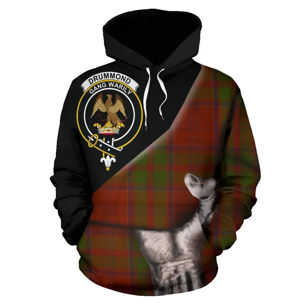 Printivon Drummond Clan Tartan Clan Crest Hoodie Patronage