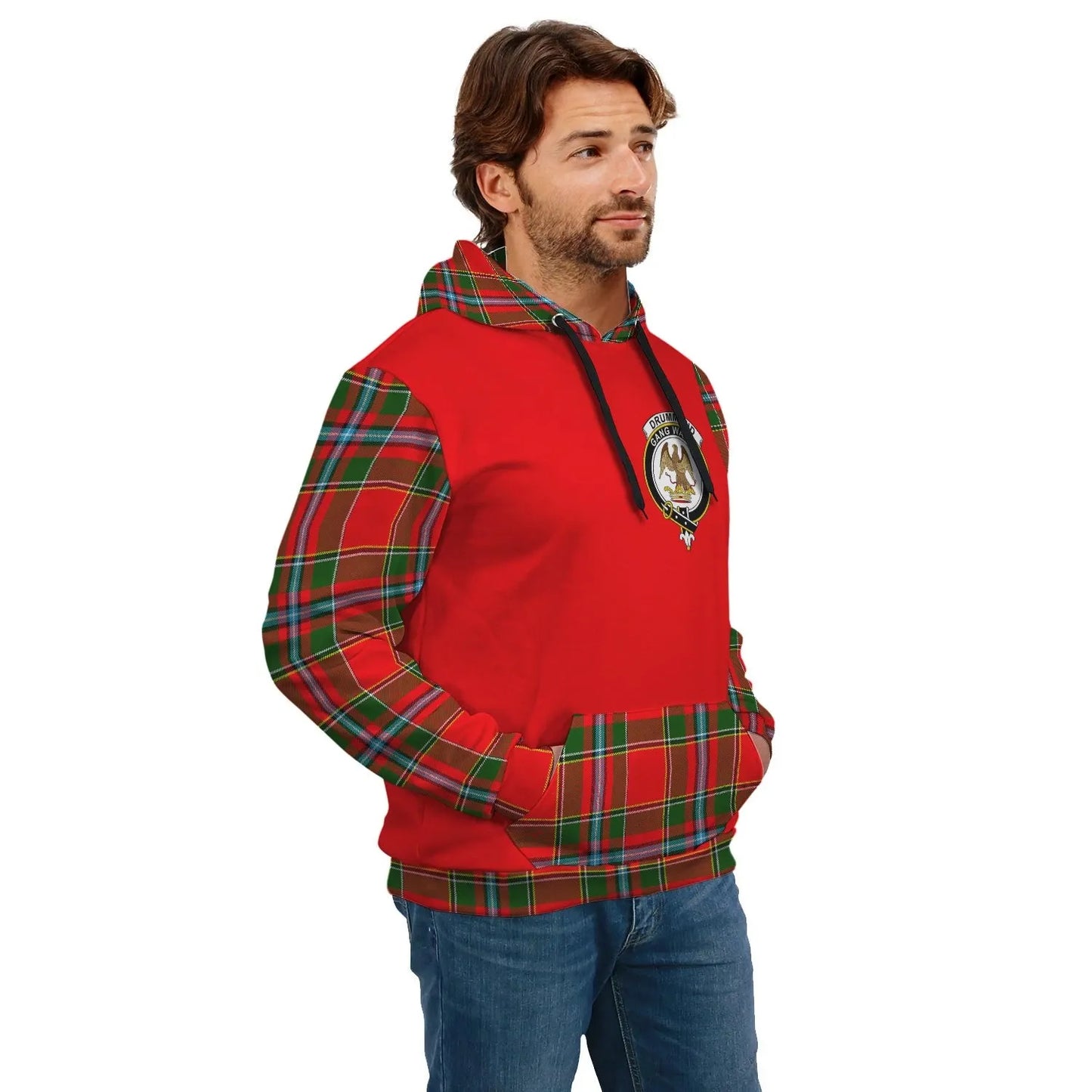 Printivon Drummond Clans Tartan All Over Hoodie Sleeve Color