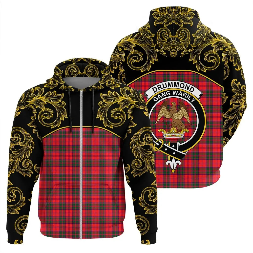 Printivon Drummond Modern Tartan Clan Crest Zip Hoodie Empire I