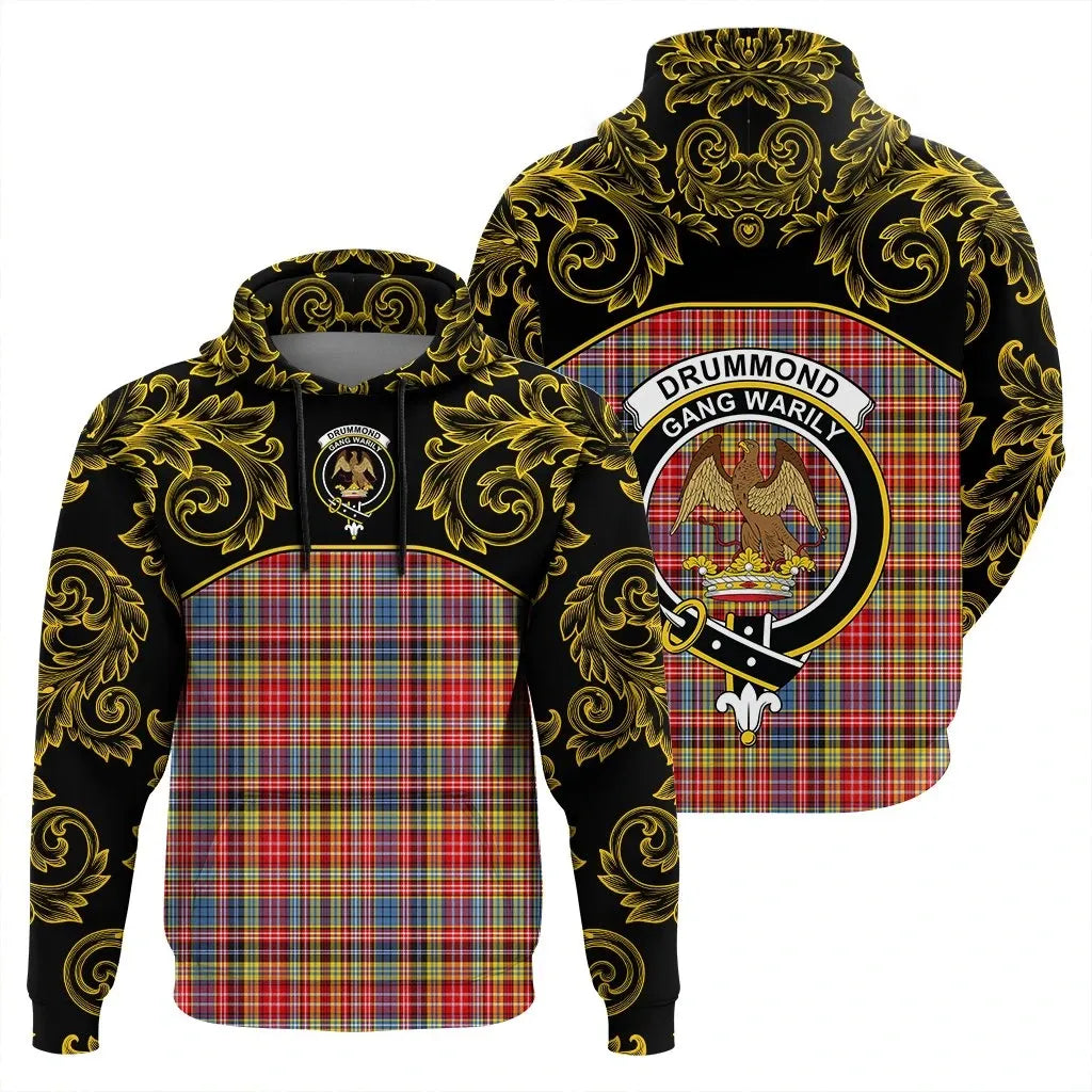 Printivon Drummond Of Strathallan Tartan Clan Crest Hoodie Empire I