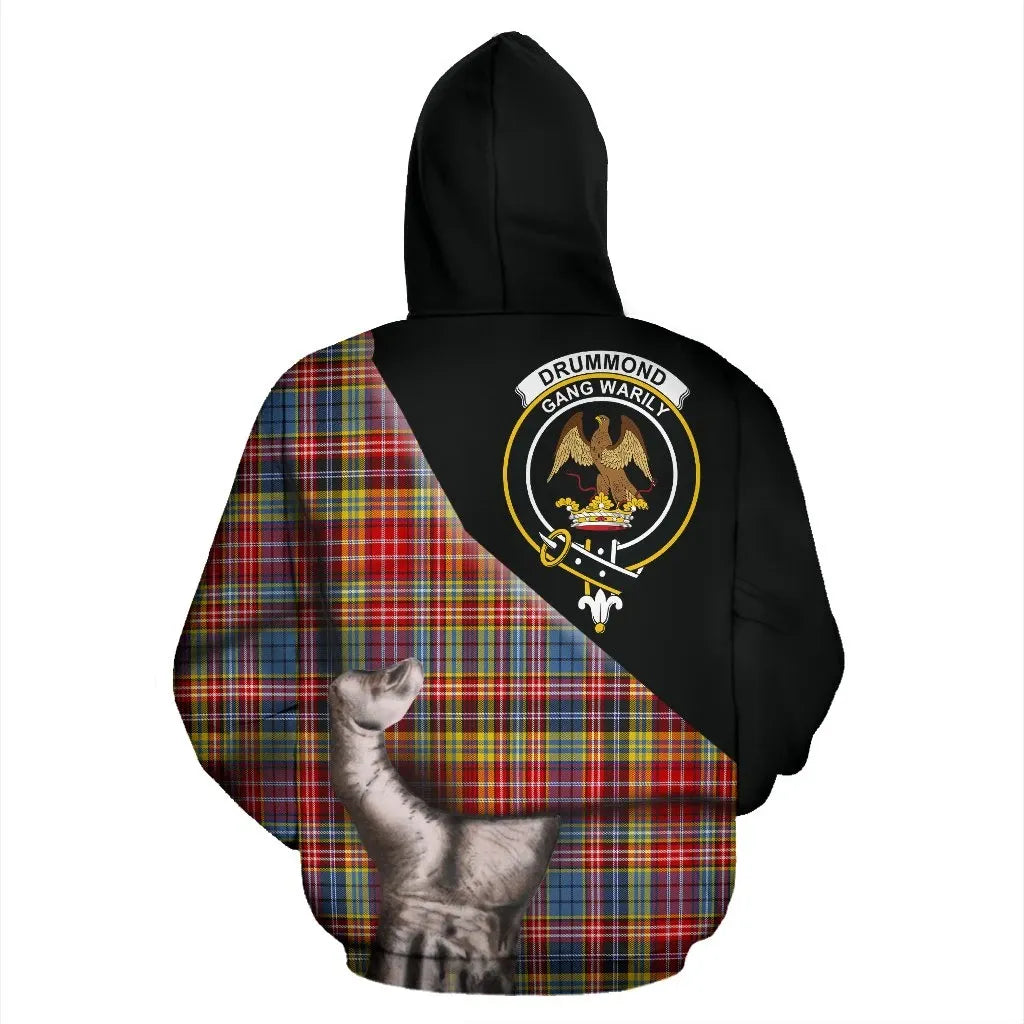 Printivon Drummond Of Strathallan Tartan Clan Crest Hoodie Patronage