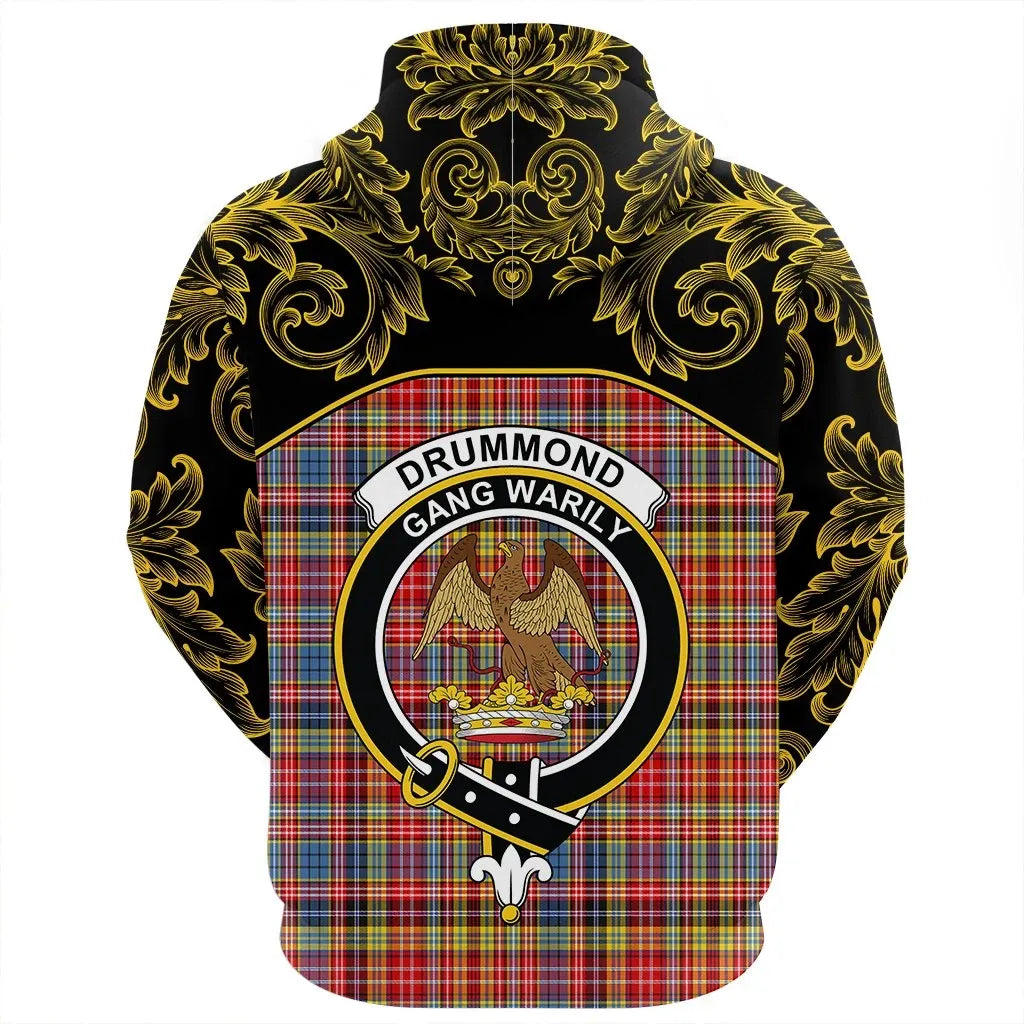 Printivon Drummond Of Strathallan Tartan Clan Crest Zip Hoodie Empire I