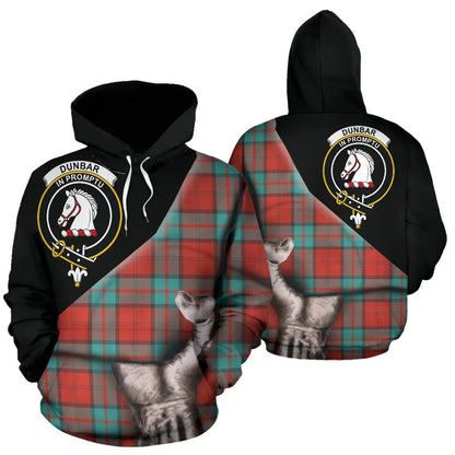 Printivon Dunbar Ancient Tartan Clan Crest Hoodie Patronage