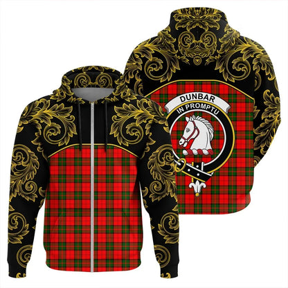 Printivon Dunbar Modern Tartan Clan Crest Zip Hoodie Empire I