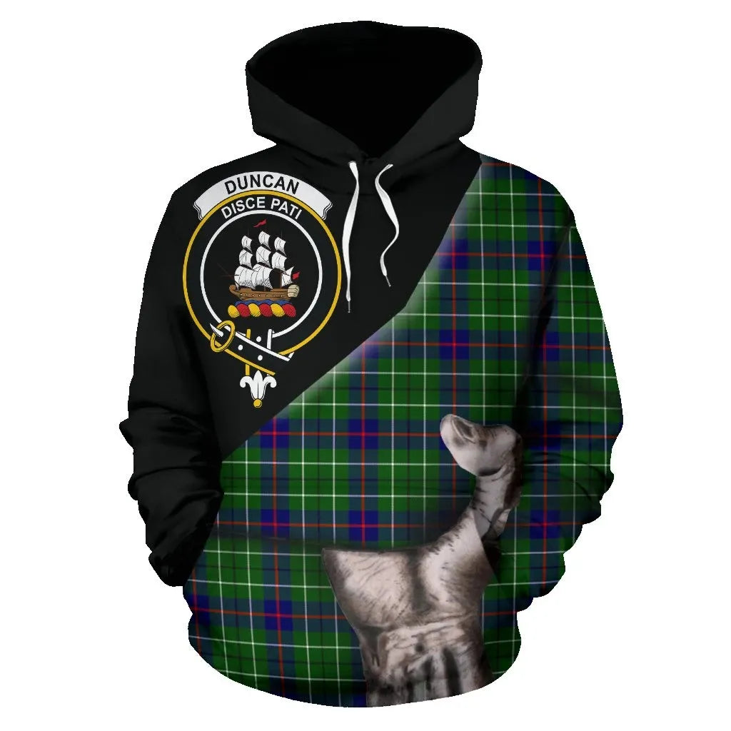 Printivon Duncan Modern Tartan Clan Crest Hoodie Patronage