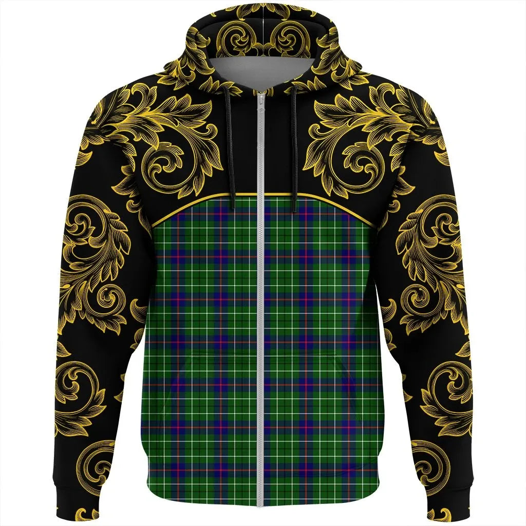 Printivon Duncan Modern Tartan Clan Crest Zip Hoodie Empire I