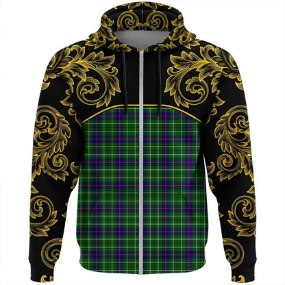 Printivon Duncan Modern Tartan Clan Crest Zip Hoodie Empire I