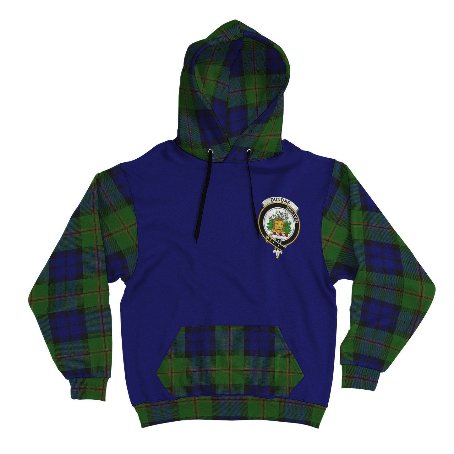 Printivon Dundas Clans Tartan All Over Hoodie Sleeve Color