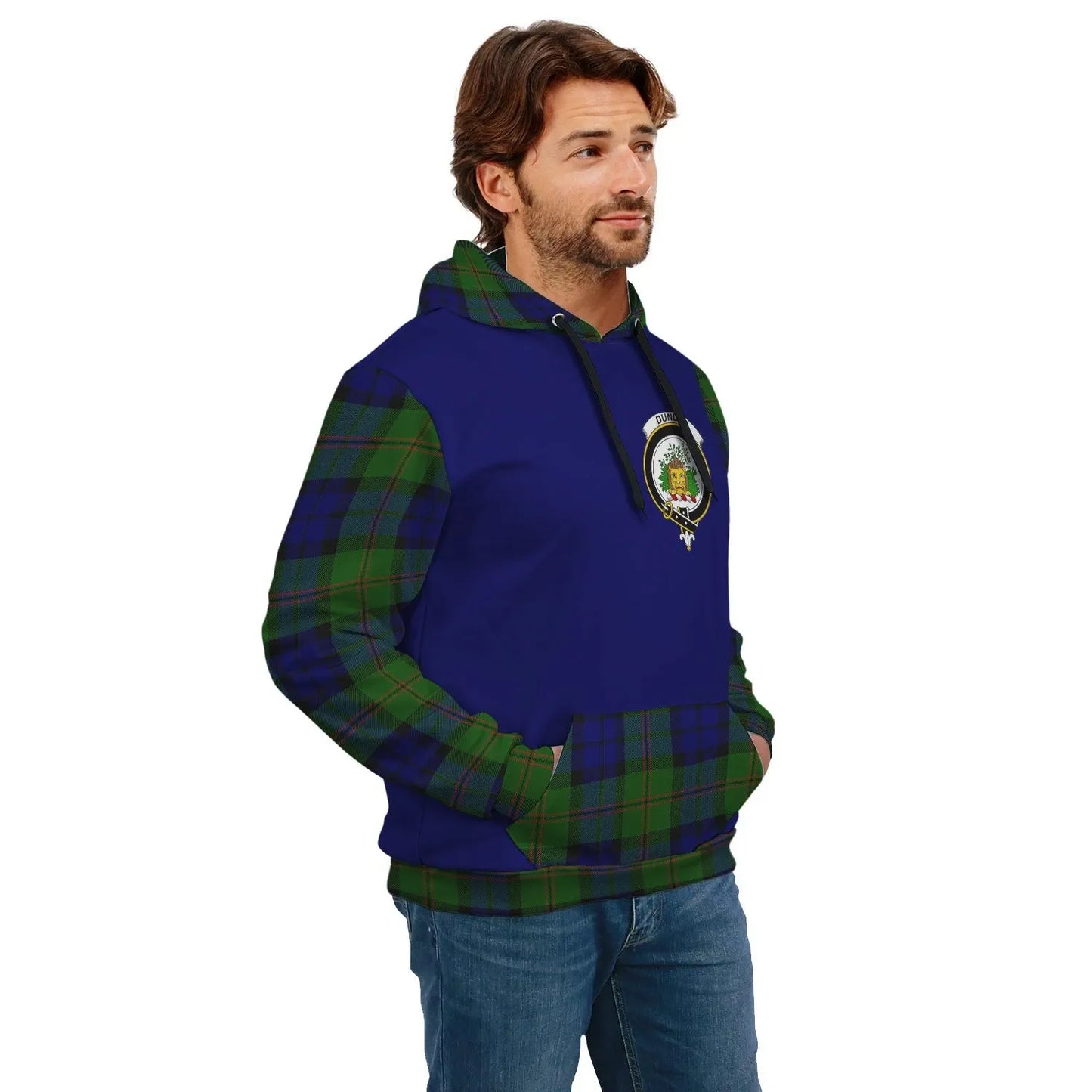 Printivon Dundas Clans Tartan All Over Hoodie Sleeve Color
