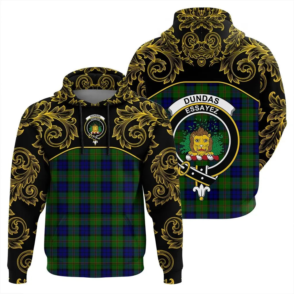 Printivon Dundas Modern Tartan Clan Crest Hoodie Empire I