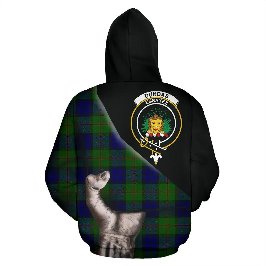 Printivon Dundas Modern Tartan Clan Crest Hoodie Patronage