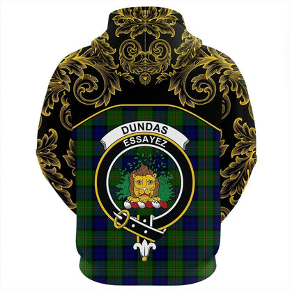 Printivon Dundas Modern Tartan Clan Crest Zip Hoodie Empire I