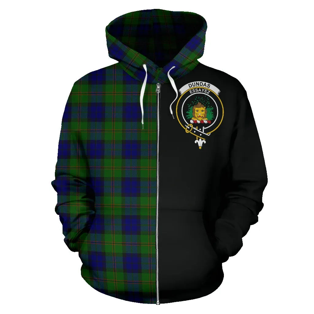 Printivon Dundas Modern Tartan Hoodie Half Of Me