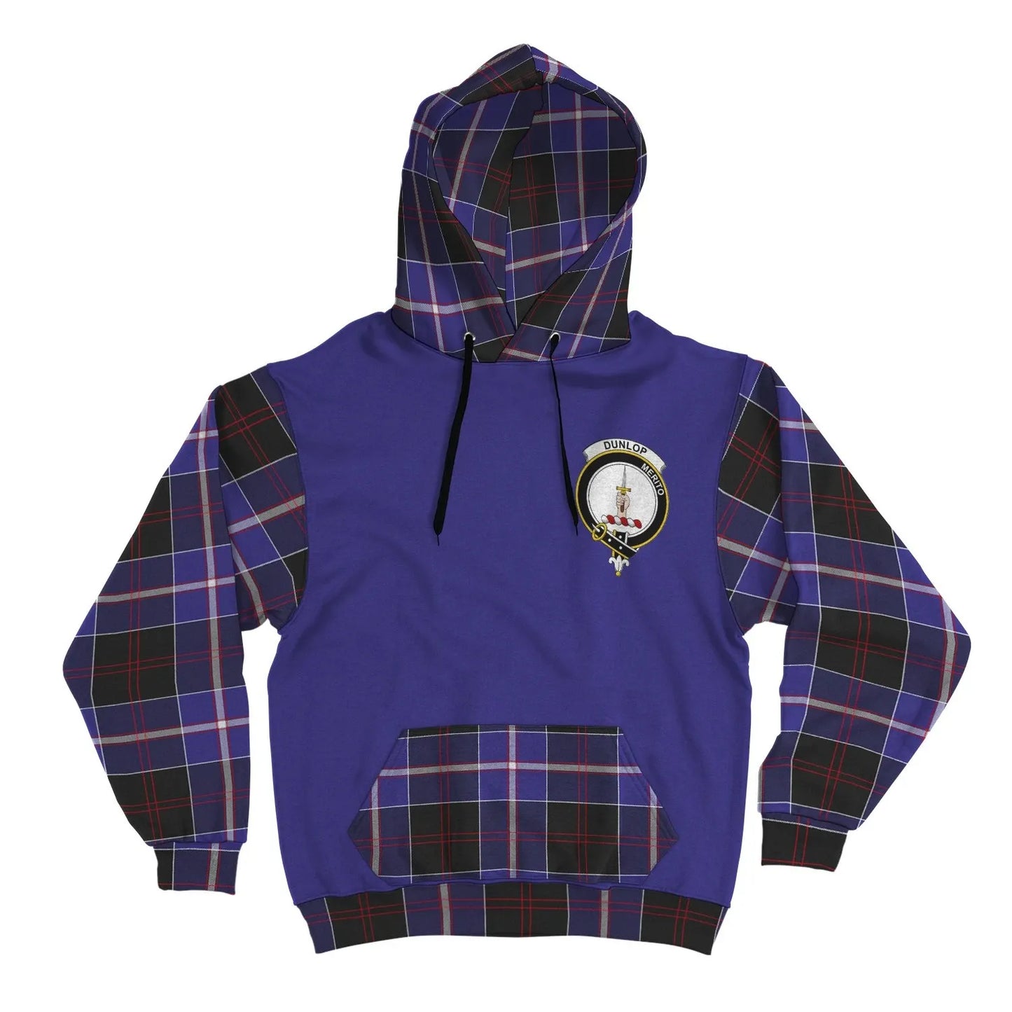 Printivon Dunlop Clans Tartan All Over Hoodie Sleeve Color