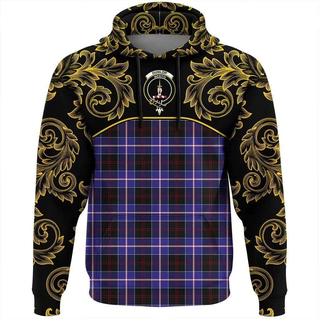 Printivon Dunlop Modern Tartan Clan Crest Hoodie Empire I