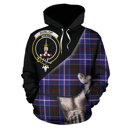 Printivon Dunlop Modern Tartan Clan Crest Hoodie Patronage