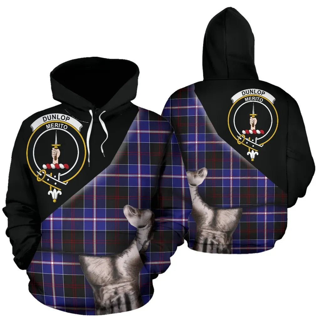 Printivon Dunlop Modern Tartan Clan Crest Hoodie Patronage