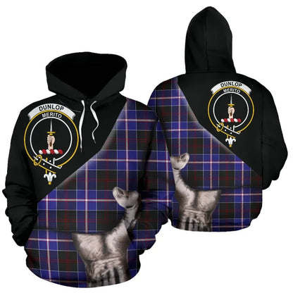 Printivon Dunlop Modern Tartan Clan Crest Hoodie Patronage
