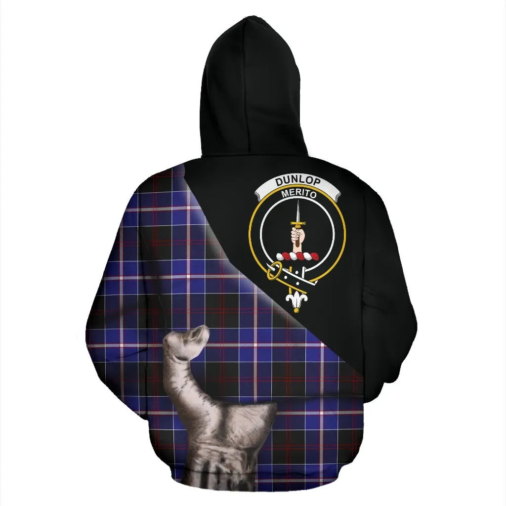 Printivon Dunlop Modern Tartan Clan Crest Hoodie Patronage